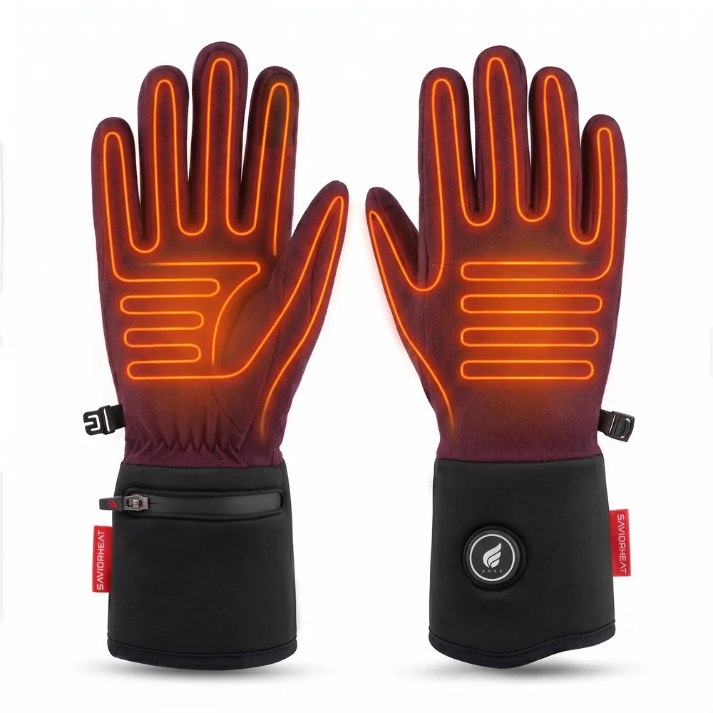Heating zone coverage on Savior Heat Natural Comfort Lightweight Heated Glove Liners