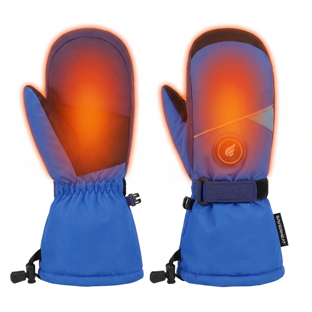 Heating zone coverage on Savior Heat Lightweight Kids Heated Ski Gloves