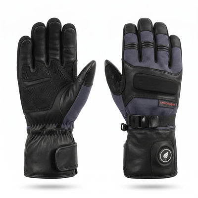 Savior Heat Goatskin Leather Heated Work Gloves - Pro Black main product view