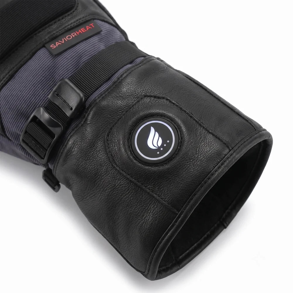 Savior Heat Goatskin Leather Heated Work Gloves - Pro Black for heavy-duty work use
