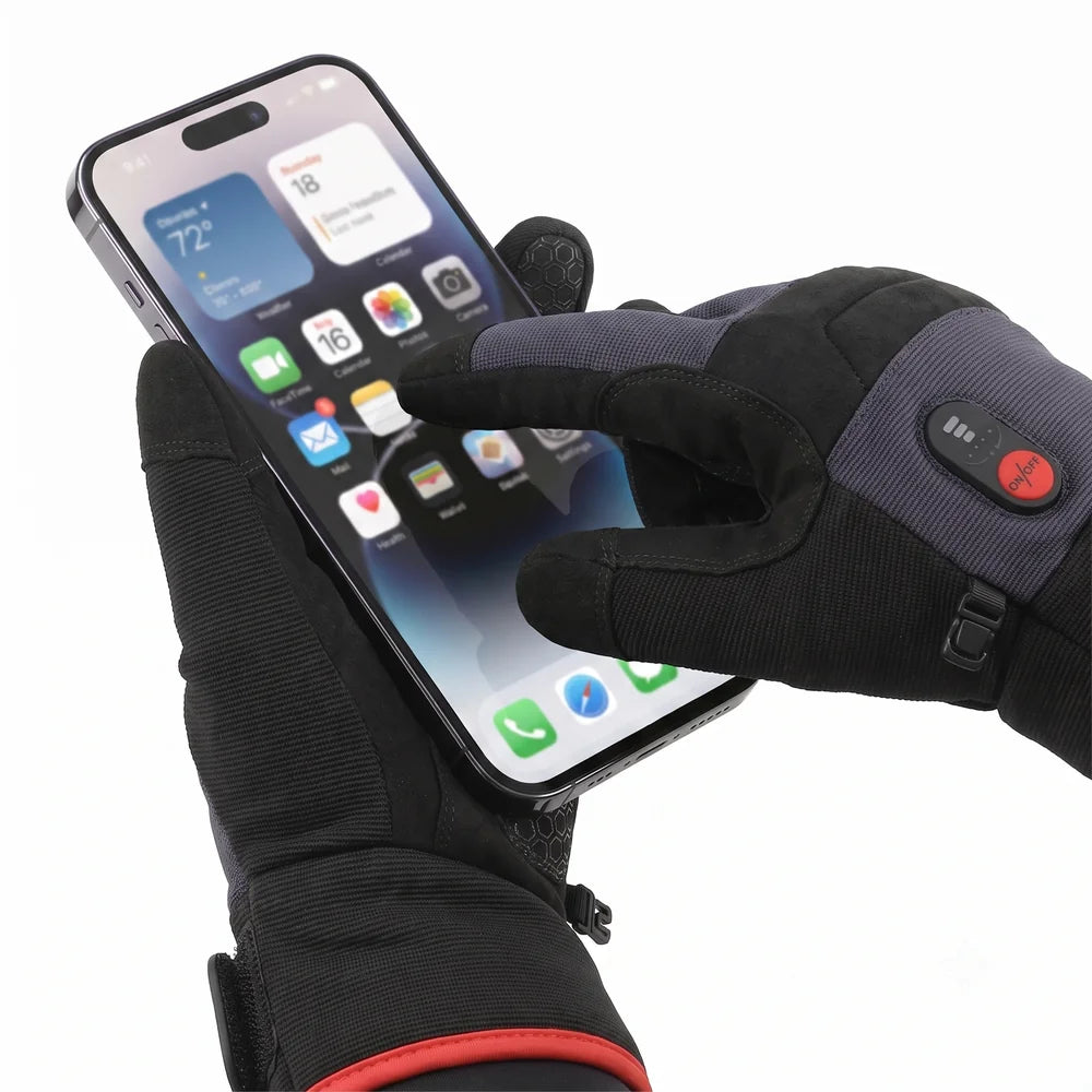 Savior Heat Goatskin Leather Heated Work Gloves - Pro Black additional product view