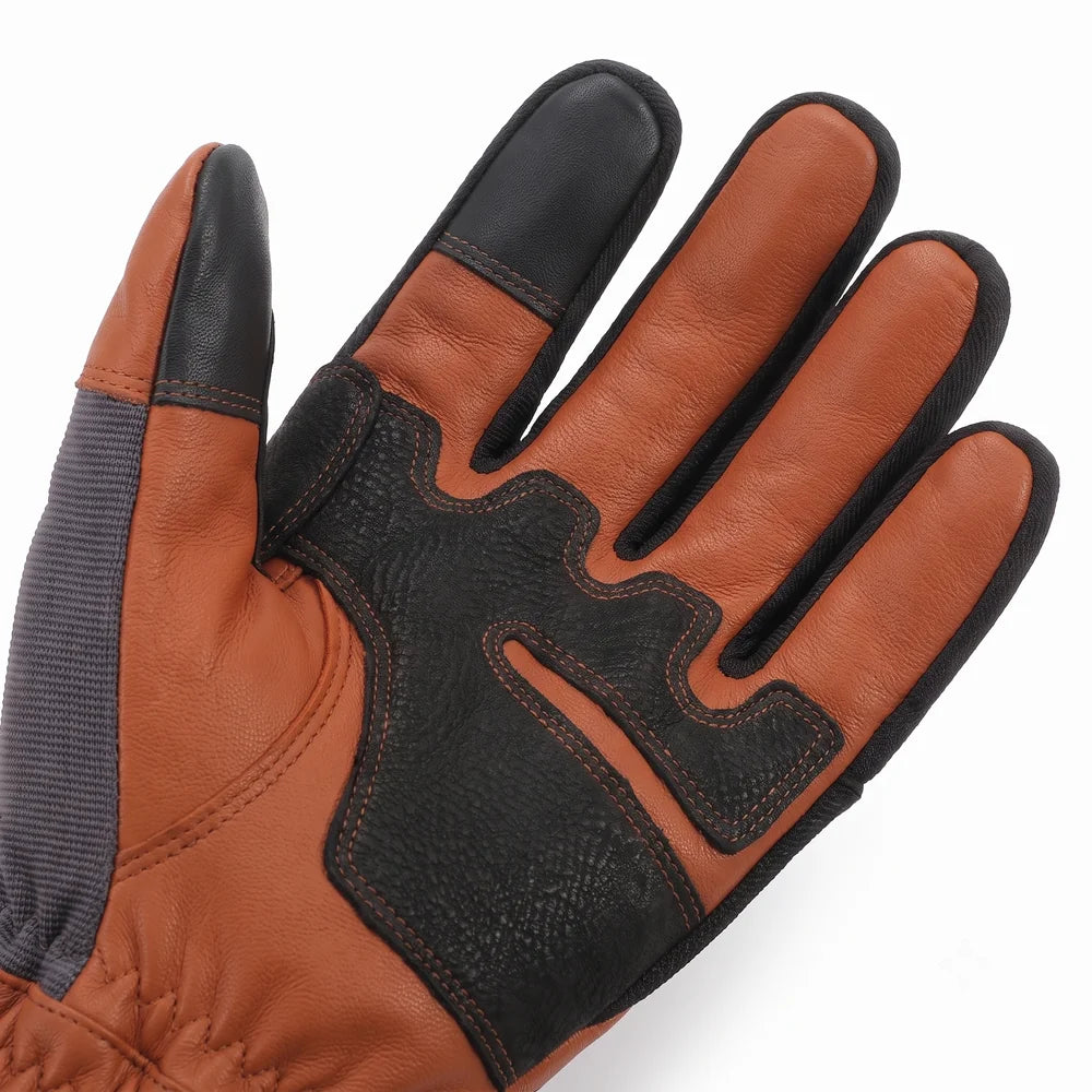 Savior Heat Goatskin Leather Heated Work Gloves - Classic Brown powered by rechargeable battery