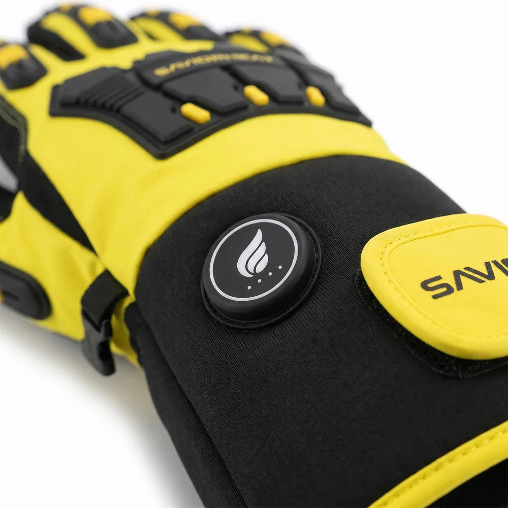 Savior Heat Heavy-Duty Heated Work Gloves - Cinch-Cuff Hi-Vis Yellow for heavy-duty work use