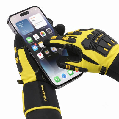 Savior Heat Heavy-Duty Heated Work Gloves - Cinch-Cuff Hi-Vis Yellow additional product view