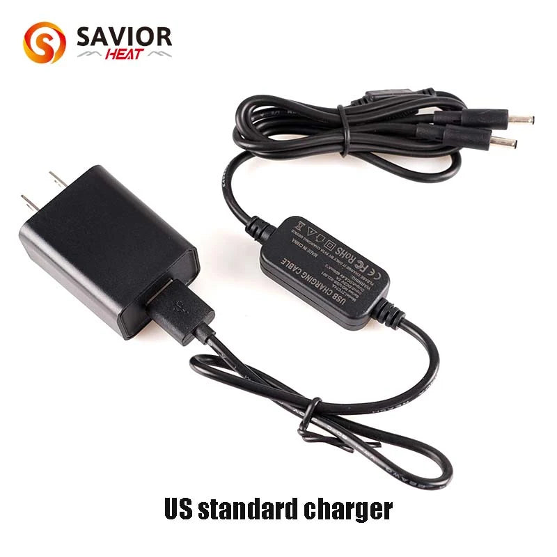 Savior Heat USB Charger for 7.4V 2200mah / 3000mah Battery powered by rechargeable battery