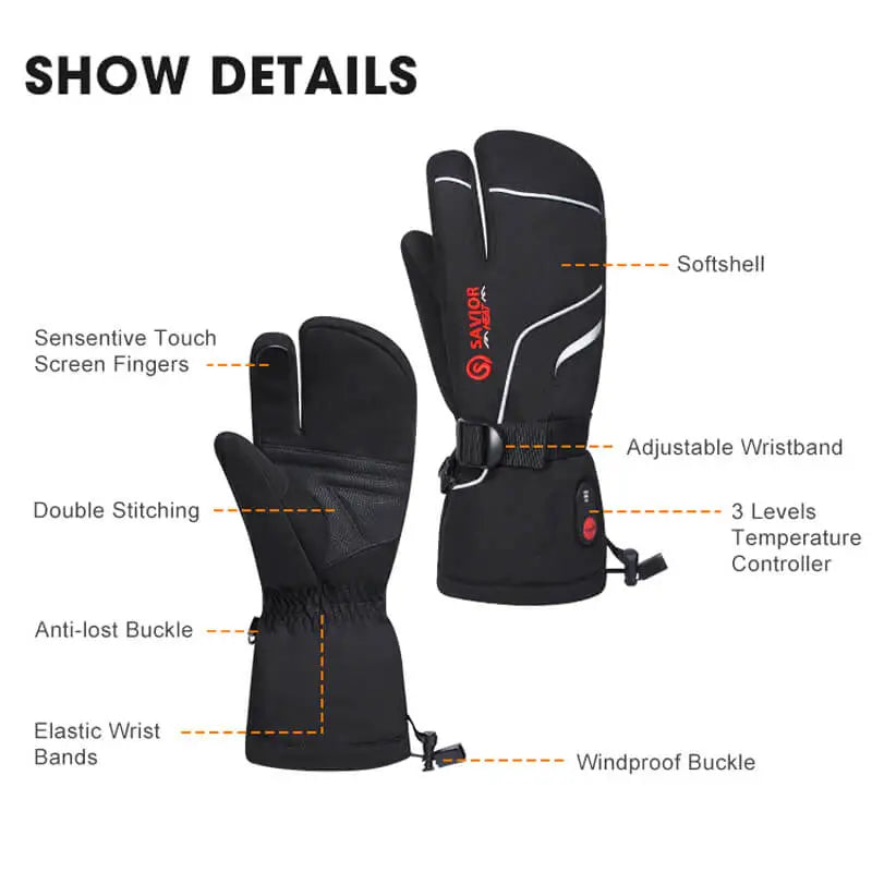 Load image into Gallery viewer, heated gloves detail

