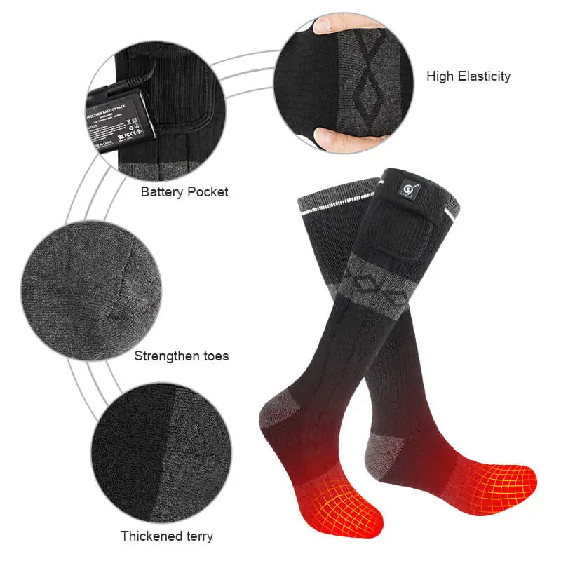 heated socks detail