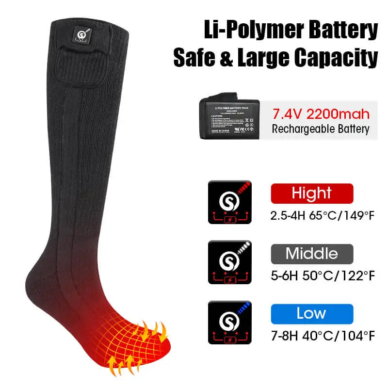 Karbon Heated Socks Unisex includes 2-Lithium Polymer Batteries