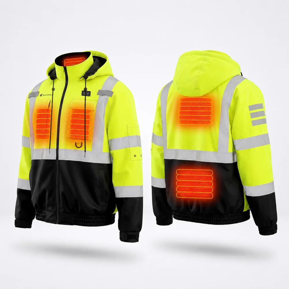 Savior Heat High-Visibility Utility Heated Work Jacket in water-resistant construction