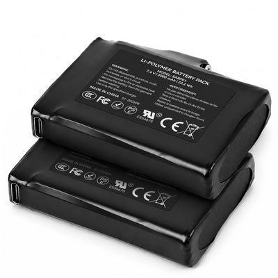 Batería recargable de iones de litio de 7,4 V y 2200MAH para calefacción, guantes, calcetines, sombrero, pasamontañas, máscara de esquí, ropa interior térmica (2 piezas incluidas)