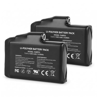 Batería recargable de iones de litio de 7,4 V y 2200MAH para calefacción, guantes, calcetines, sombrero, pasamontañas, máscara de esquí, ropa interior térmica (2 piezas incluidas)