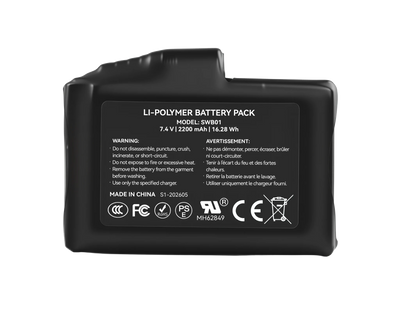 Batería recargable de iones de litio de 7,4 V y 2200MAH para calefacción, guantes, calcetines, sombrero, pasamontañas, máscara de esquí, ropa interior térmica (2 piezas incluidas)
