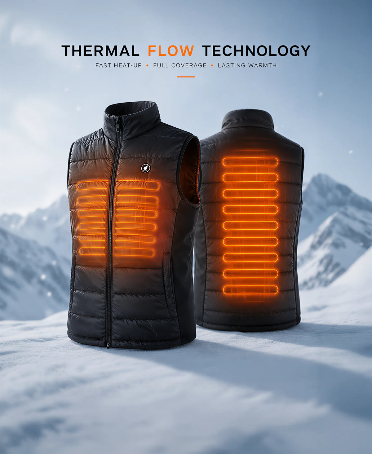 SAVIOR HEAT heated vest with Thermal Flow Technology for fast and lasting warmth