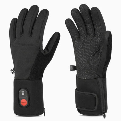 SAVIOR HEAT SHGSW04 thin black heated gloves with anti-slip touchscreen palm