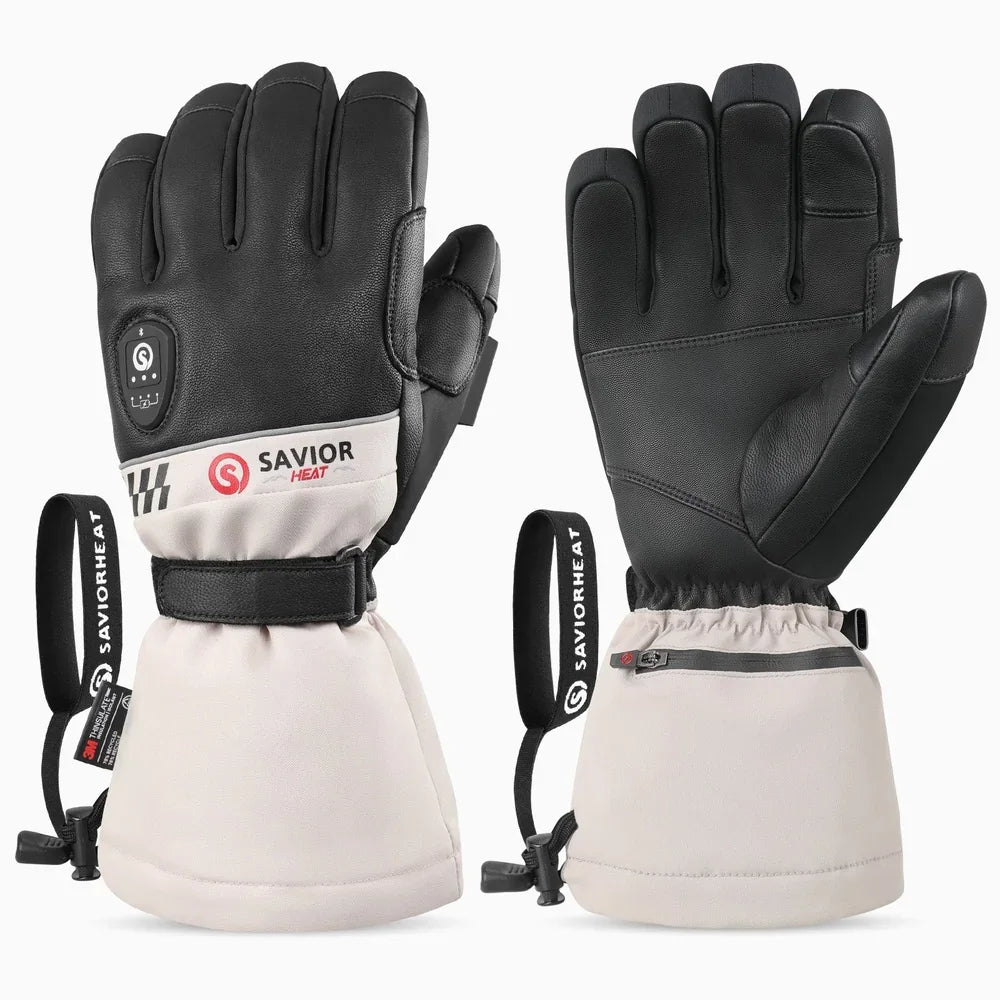 Waterproof windproof design of Goatskin Heated Ski Gloves