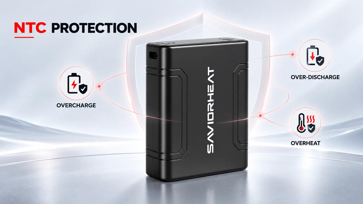 SAVIORHEAT heated clothing battery with NTC overcharge, over-discharge and overheat protection