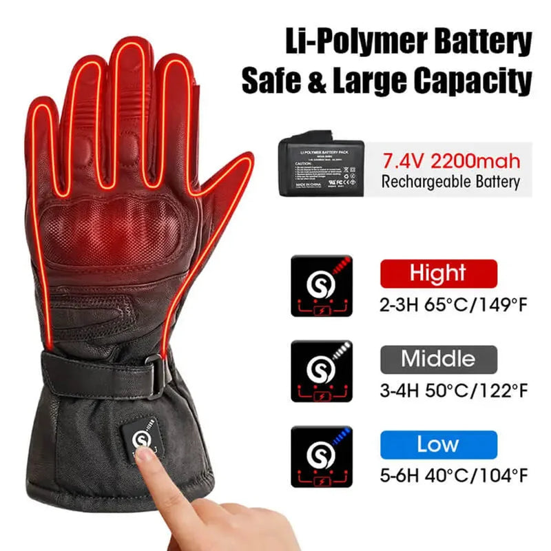 Load image into Gallery viewer, Heat setting control on Heated Motorcycle Gloves
