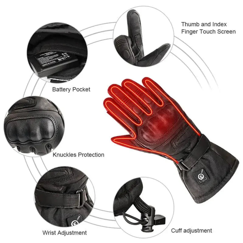Load image into Gallery viewer, Heated Motorcycle Gloves feature detail
