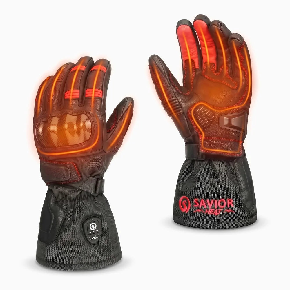 Heating zone coverage on Heated Motorcycle Gloves