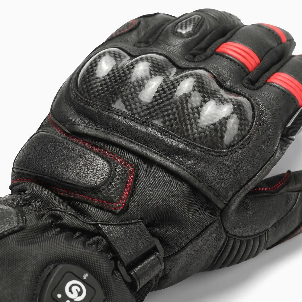 Heating zone coverage on Heated Motorcycle Gloves
