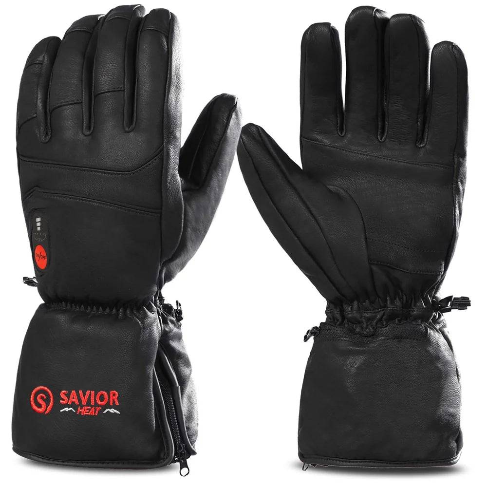 Material detail of Full Leather Heated Gloves