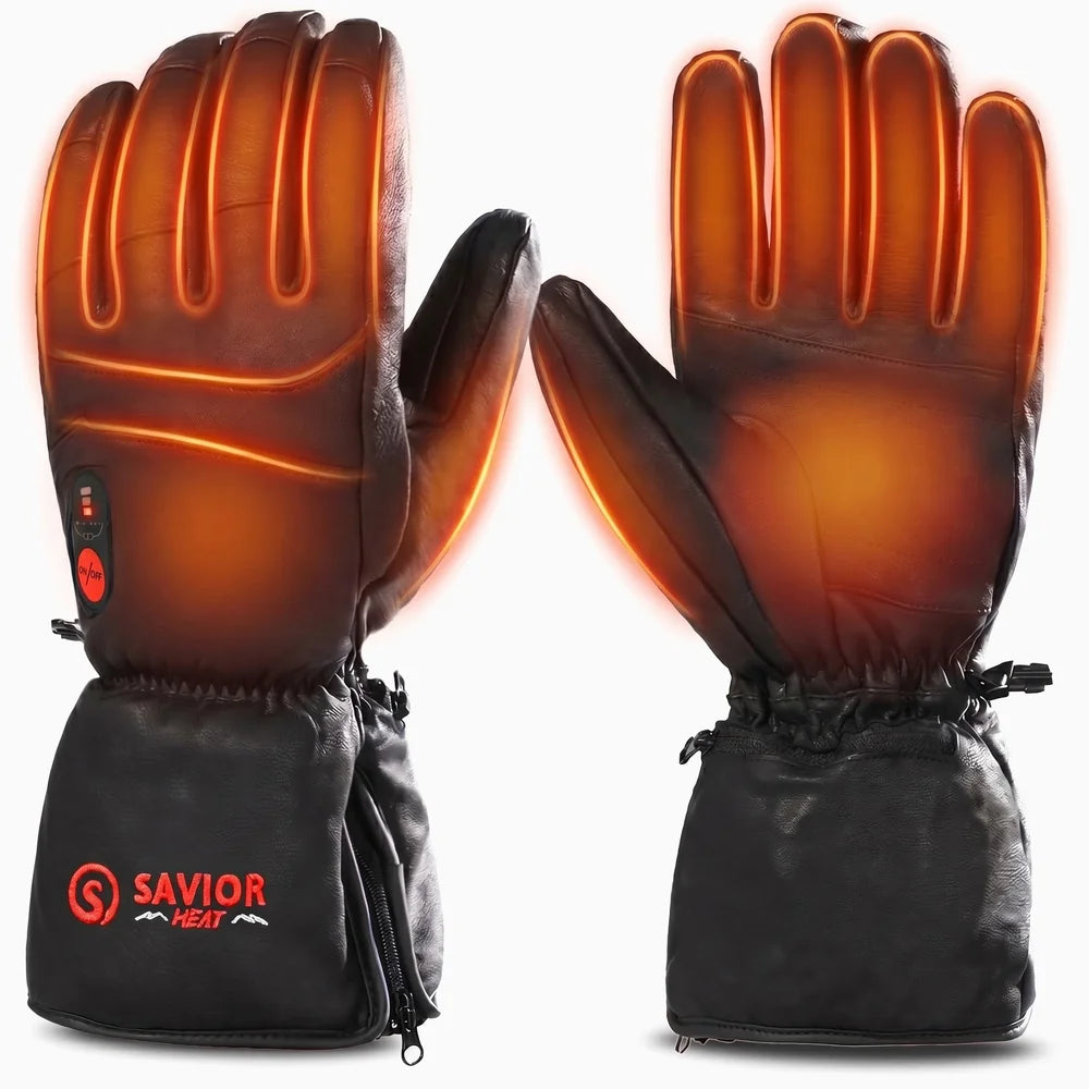 Heating zone coverage on Full Leather Heated Gloves