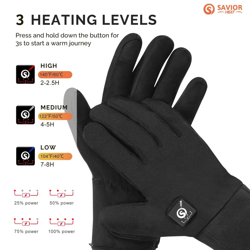 battery heated bicycle gloves ROCKBROS Gloves, Rechargeable Winter Touchscreen for Cycling, Skiing, Motorcycling, XL The interior is stuffed with warm Primaloft Gold synthetic insulation S20 Breathable Heated Cycling Gloves