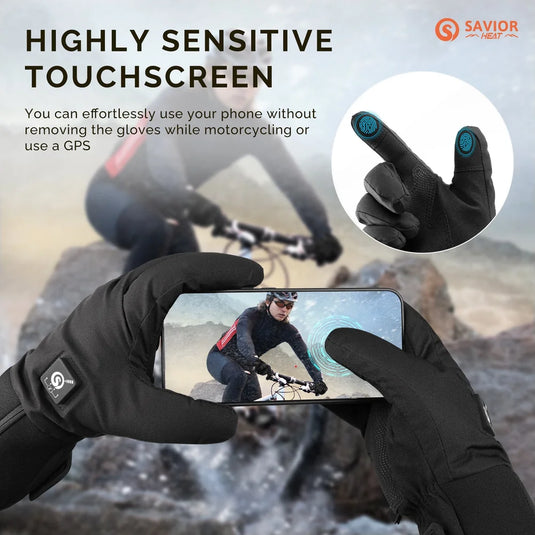 Breathable Heated Cycling Gloves detail view