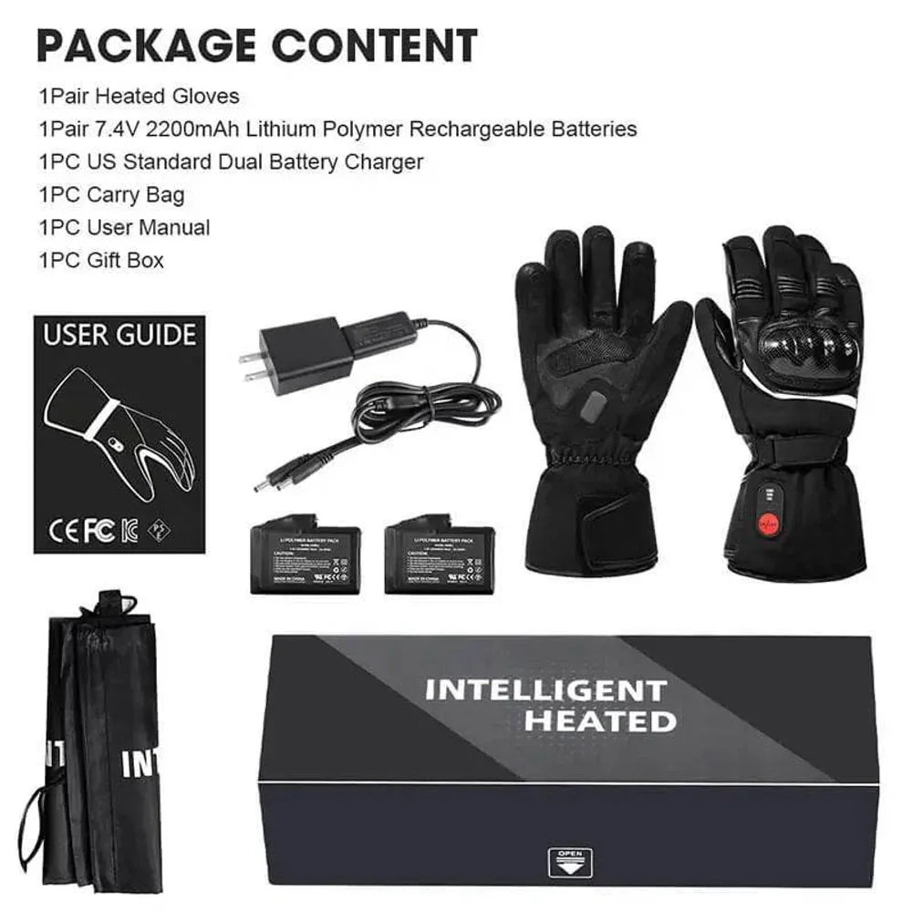 Heated Motorcycle Gloves package contents