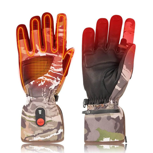 Camo Heated Hunting Gloves detail view