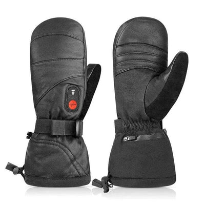 Full Leather Heated Mittens feature detail