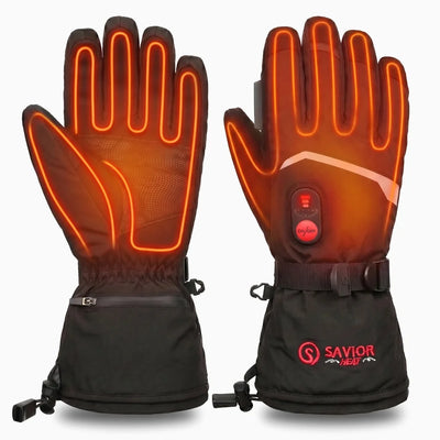 Heating zone coverage on Classic Heated Winter Gloves