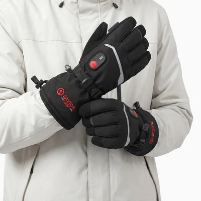 Savior Heat S66B Classic Heated Winter Gloves worn by model