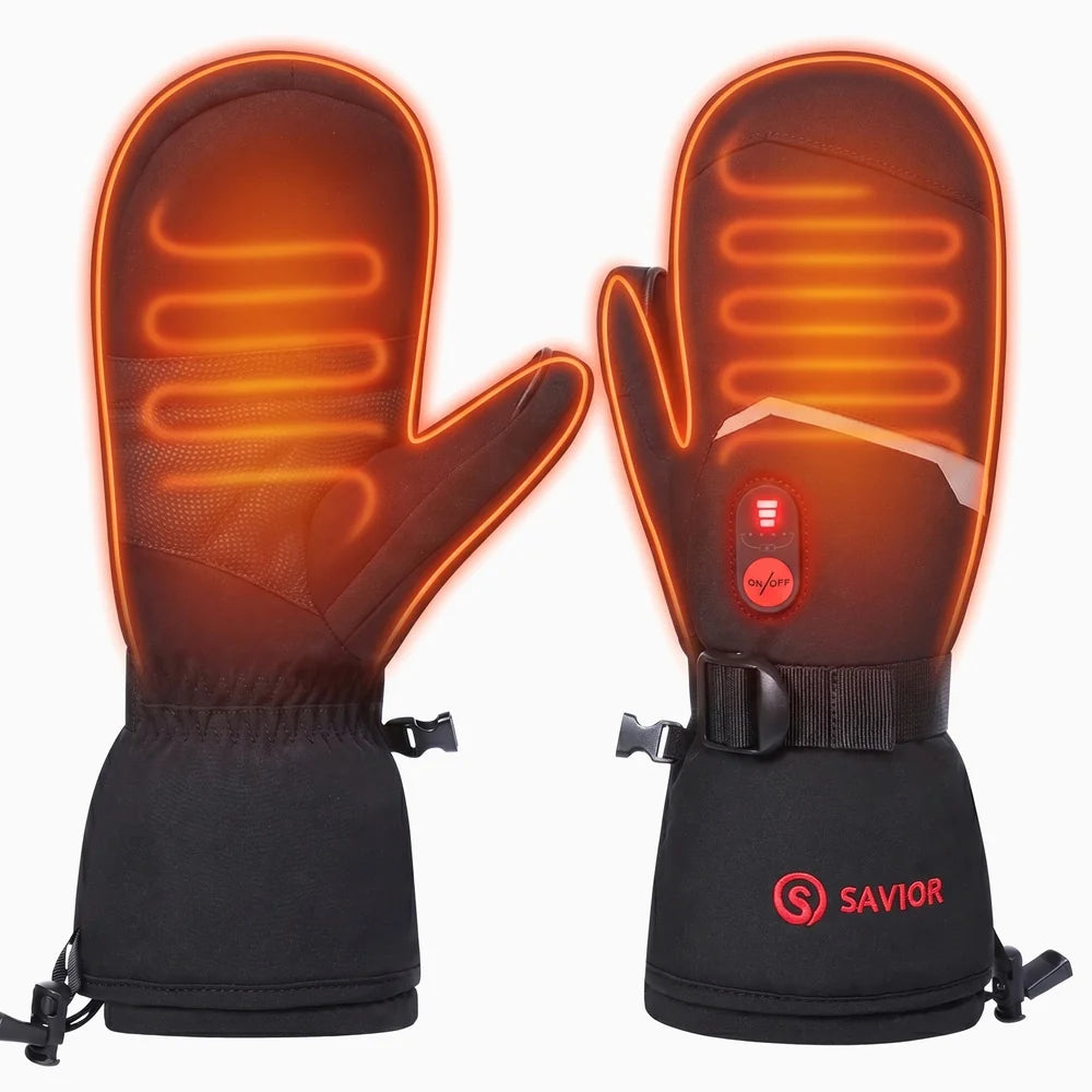Heating zone coverage on Classic Heated Winter Mittens
