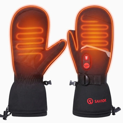 Heating zone coverage on Classic Heated Winter Mittens