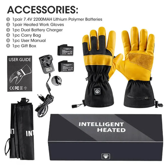 Oxford Fabric Heated Work Gloves package contents
