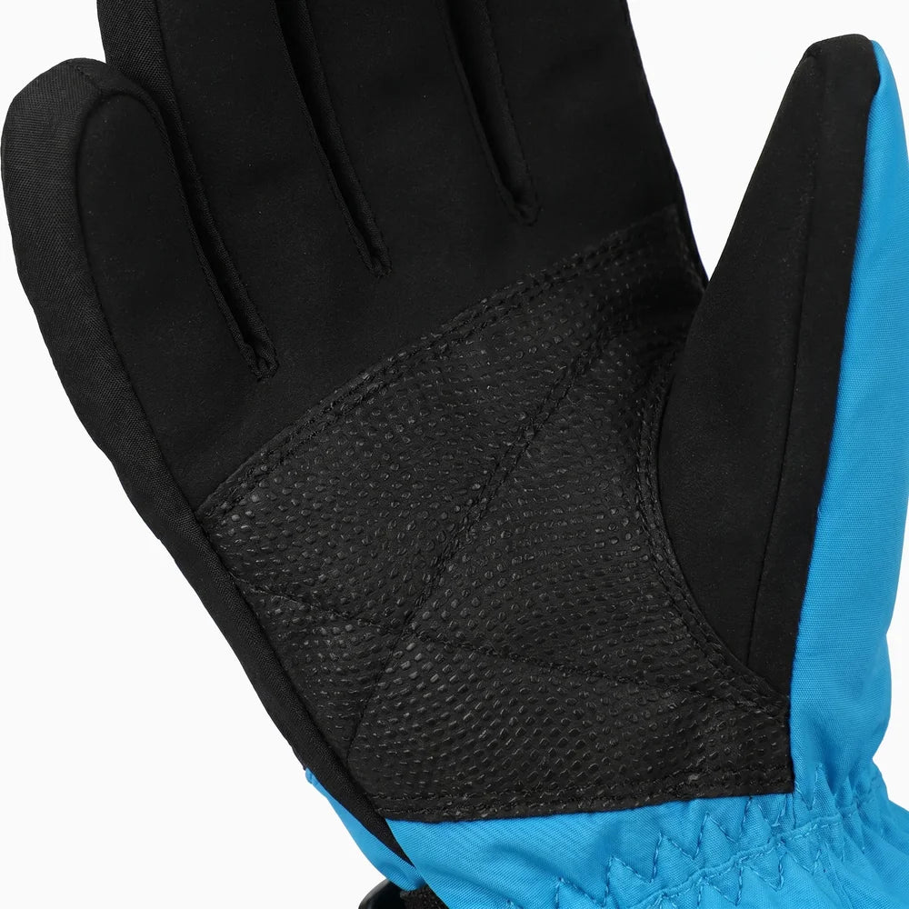 Anti-slip palm detail of Kids Heated Gloves Blue