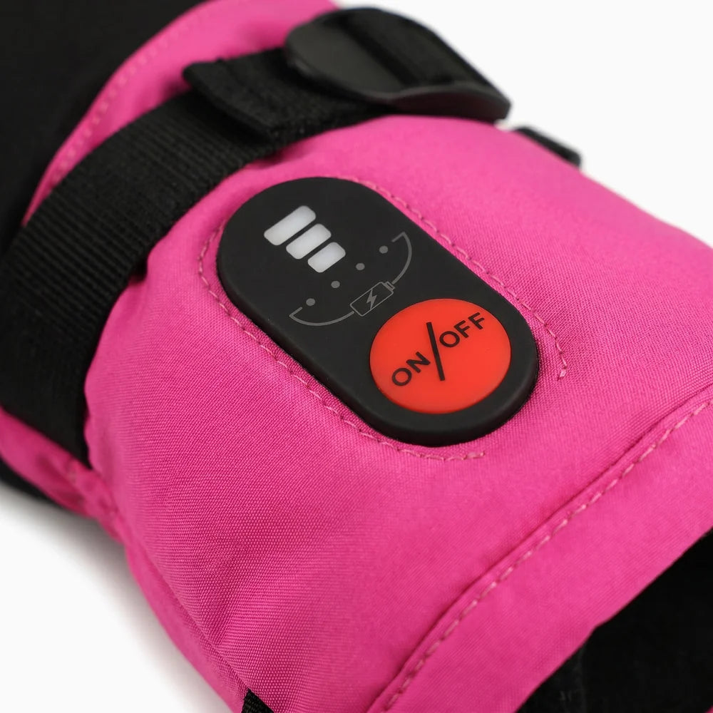 Heat setting control on Kids Heated Winter Gloves