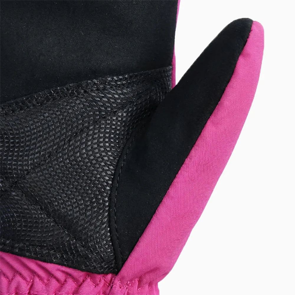 Anti-slip palm detail of Kids Heated Mittens Pink