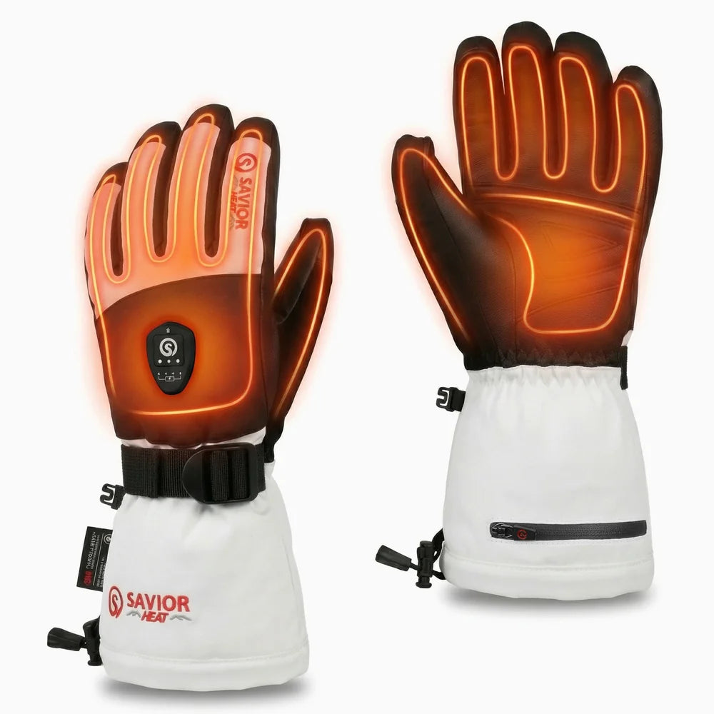 Heating zone coverage on Heated Ski Gloves