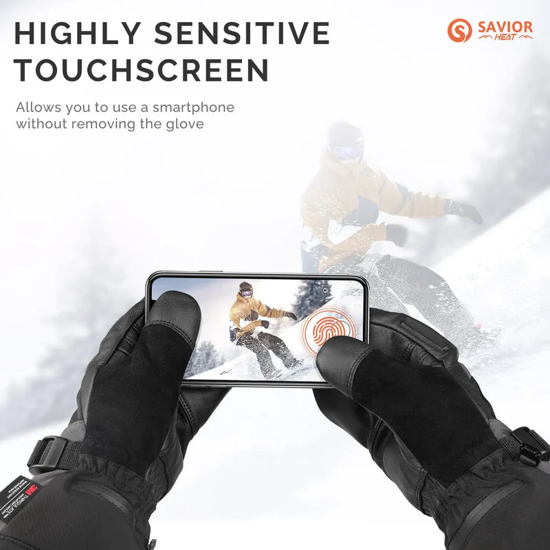 Load image into Gallery viewer, App Control Heated Ski Mittens detail view
