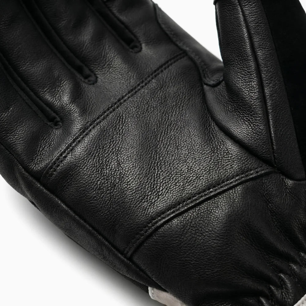 Anti-slip palm detail of Goatskin Heated Ski Gloves