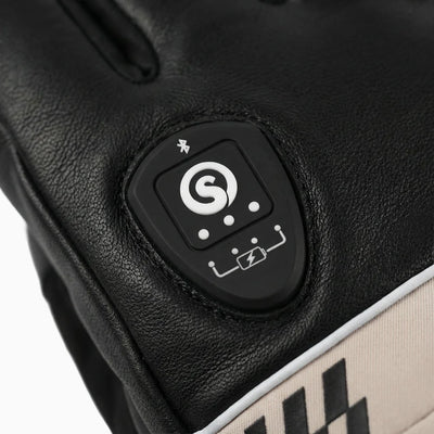 Heat setting control on Goatskin Heated Ski Gloves