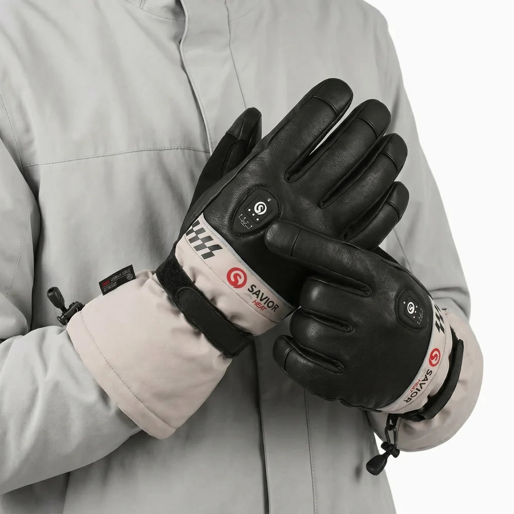 Goatskin Heated Ski Gloves for skiing
