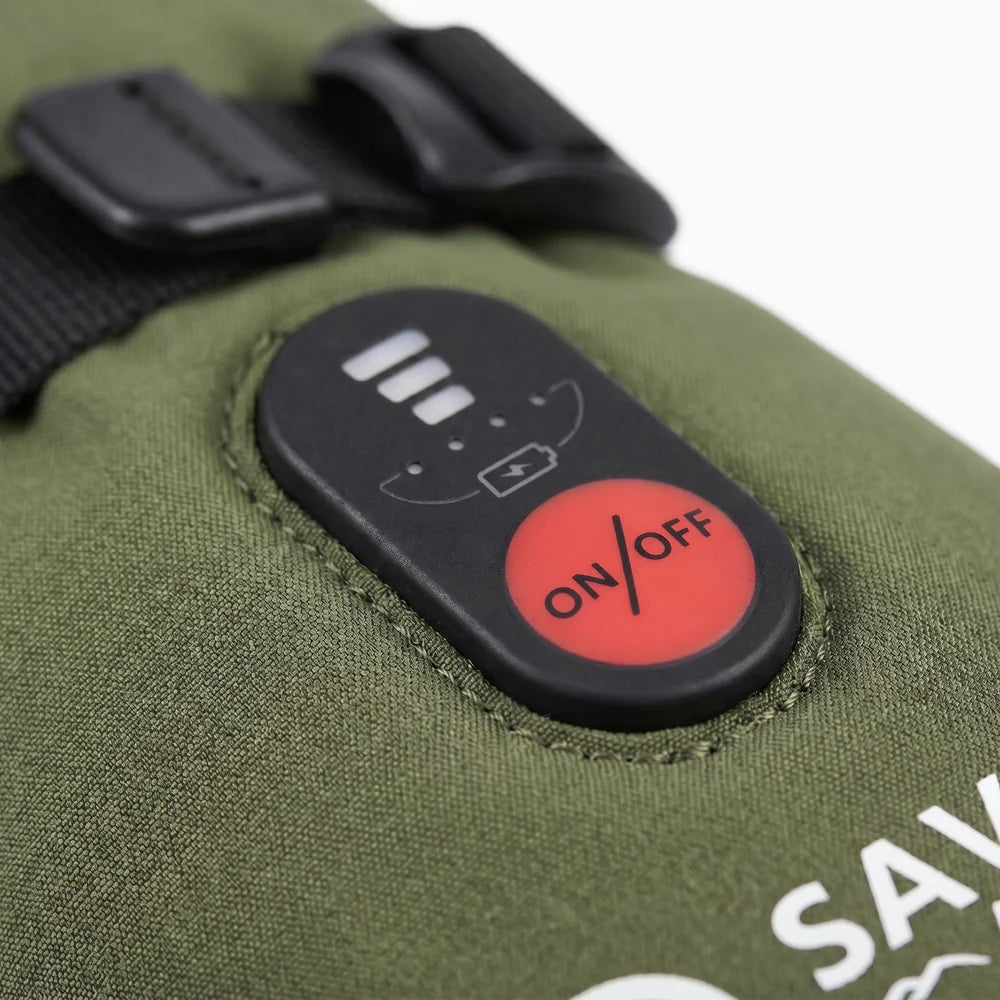 Heating zone coverage on Heated Ski Gloves