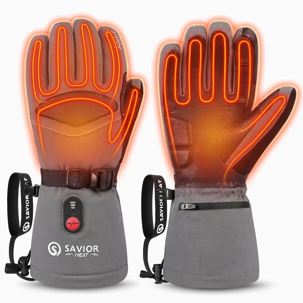 Heating zone coverage on Heated Ski Gloves