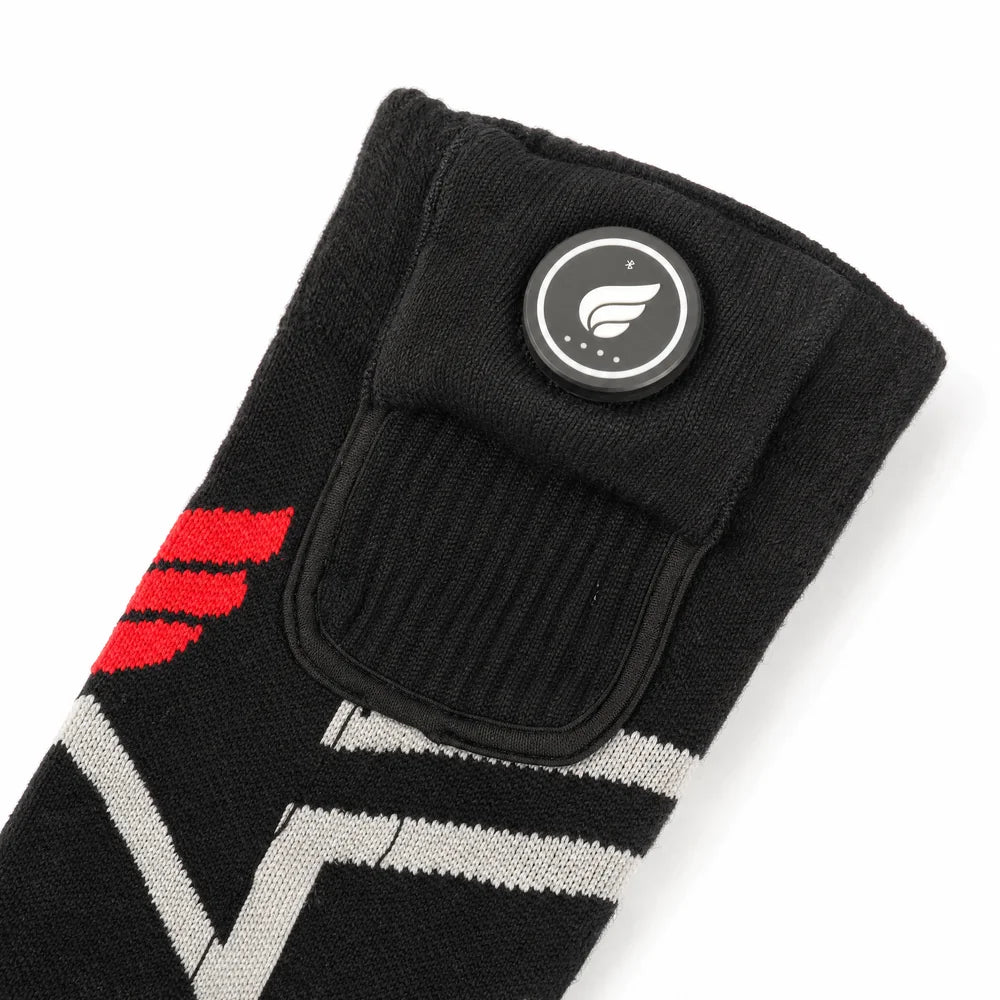 Savior Heat Silverline All-Around Comfort Heated Ski Socks featuring three-zone heating