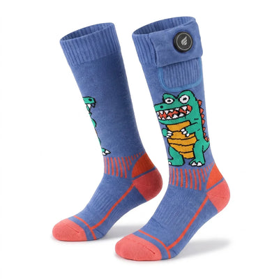 Savior Heat Crocodile-Print Kids Heated Ski Socks main product view