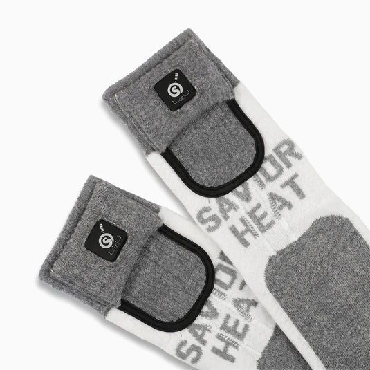 These heated socks feature an upgraded cap-style battery compartment design that securely holds the battery in place, even during intense movement, for enhanced stability.