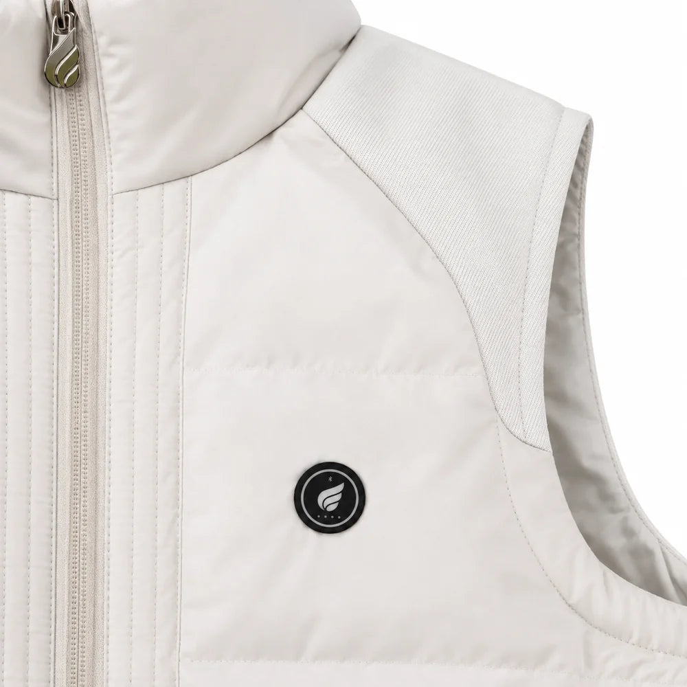 Savior Heat Women's Drawcord-Hem Heated Vest powered by rechargeable battery